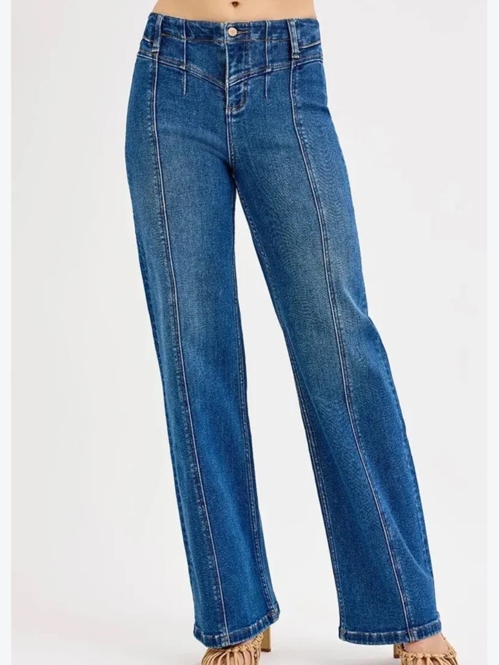 ANTHROPOLOGIE RISEN SEAM DETAIL WIDE LEG JEANS -32.5" INSEAM  11/30